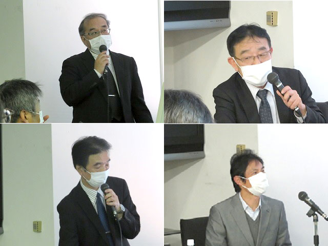 上段：高野部会長、前田委員長 下段：葉賀委員長、中野委員長